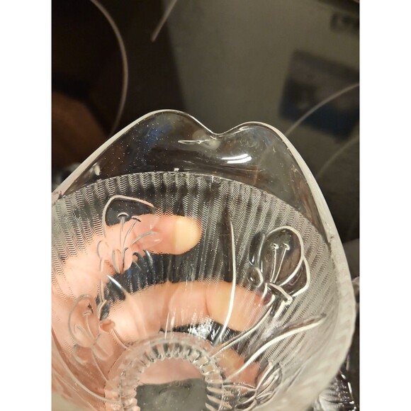 Vintage Jeanette Iris Herringbone Creamer, Sugar Bowl with Lid & Candy Dish - Picture 7 of 8